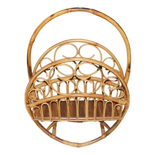 Large Bamboo and Bentwood Newspaper Rack For Sale