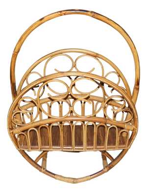 Large Bamboo and Bentwood Newspaper Rack