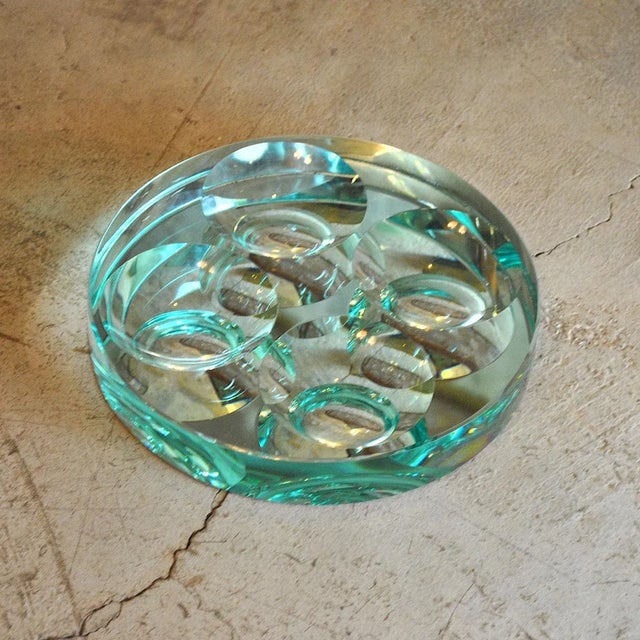 Fontana Arte Mid-Century Beveled Glass Bowl from Fontana Arte, 1960s For Sale - Image 4 of 11