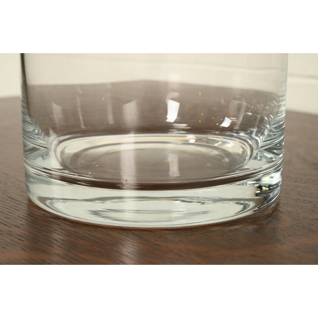 Late 20th Century Tiffany & Co. Modern Clear Crystal Champagne Ice Bucket With Scrolled Handles For Sale - Image 10 of 15