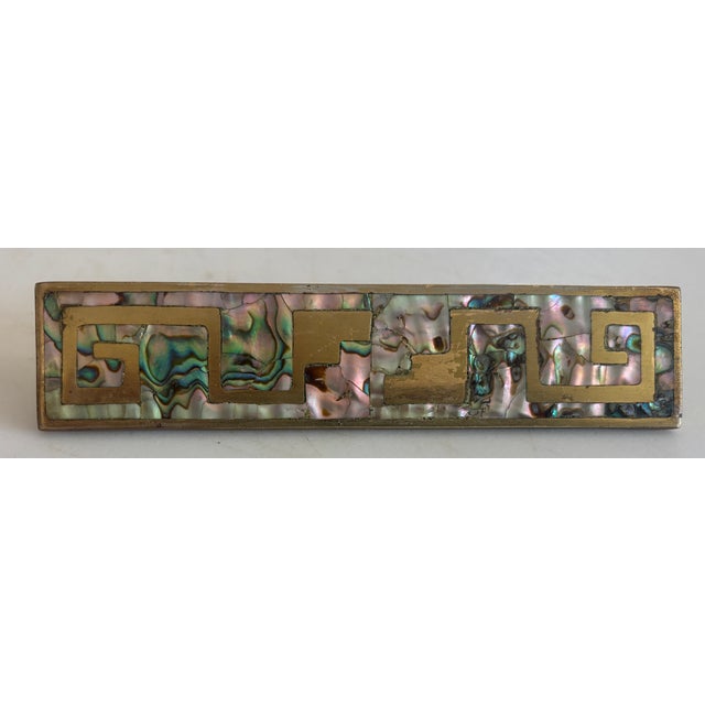 1950s 6 Brass Inlay Cabinet Pulls in the Style of Los Castillo For Sale - Image 13 of 13