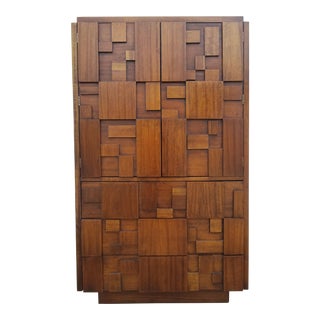 1970’s Mid-Century Brutalist Mosaic Armoire by Altavista Lane For Sale