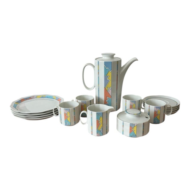 Postmodern Late 20th Century Rosenthal Tapio Wirkkala Polygon Chios Coffee Pot Set With Service for 4- 17 Pieces For Sale - Image 3 of 8
