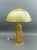Art Nouveau Early 20th Century Bradley & Hubbard Antique Hand Painted Gold Gilt Slag Glass Table Lamp For Sale - Image 3 of 11