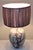 Vintage White Ceramic Table Lamp with Cherry Blossom Motif and Fabric Shade, 1970s For Sale - Image 3 of 10