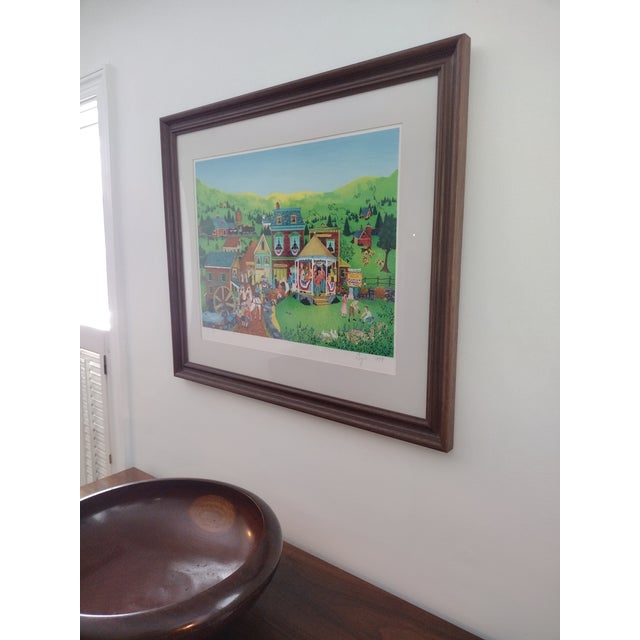 1970s Robert LoGrippo Signed Lithograph "Marching Down Main Street" (1979), Framed For Sale - Image 4 of 11