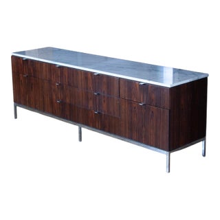 Mid 20th Century Knoll Credenza in Rosewood and Marble For Sale