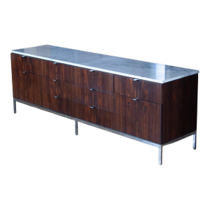 Mid 20th Century Knoll Credenza in Rosewood and Marble