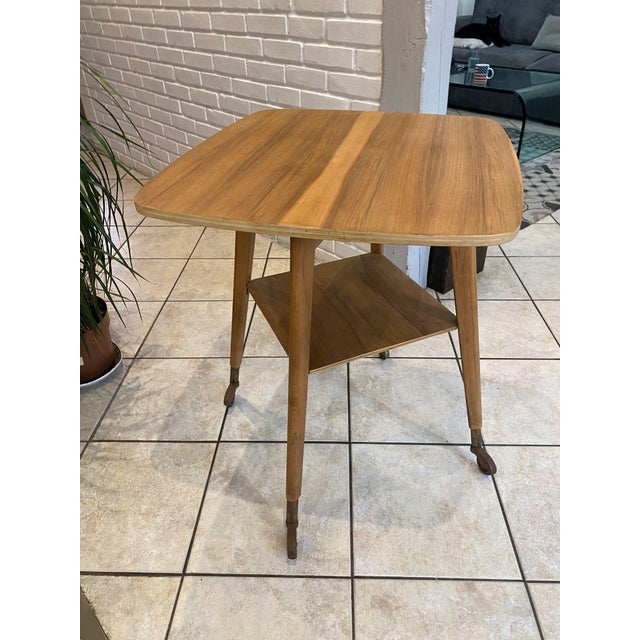 Scandinavian Style Wooden Side Table with Swivel Top, 1950s For Sale - Image 12 of 18