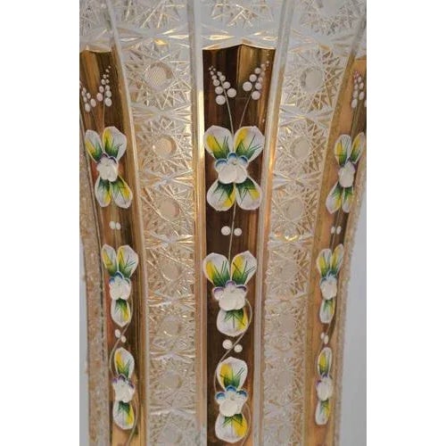 Second half of 20th century\. Czechoslovakia. Crystal, enamel painting. 40x26 cm.