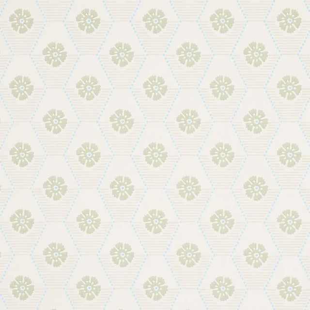 Schumacher Sample - Schumacher Hive Bloom Wallpaper in Sage For Sale - Image 4 of 4