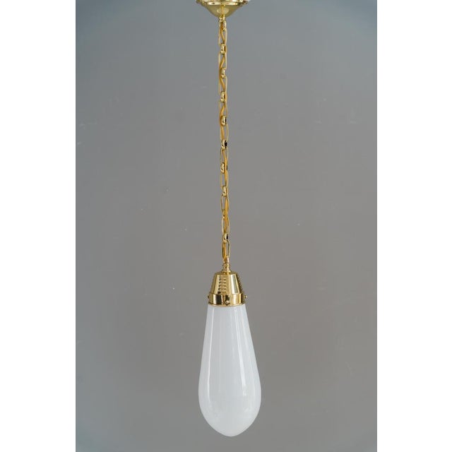 Art Deco Hanging Lamps with Original Glass Shades, Germany, 1920s, Set of 2 For Sale - Image 9 of 11