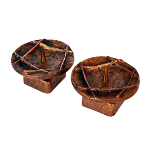 Bronze Brutalist Candleholders, 1970s, Set of 2