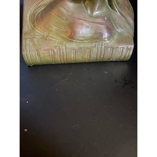 Jennings Bros. Vintage Bronze-Clad Beatrice Bust: A Neoclassical Muse for the Study For Sale - Image 4 of 8