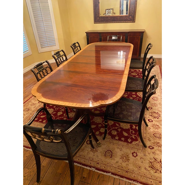 Baker Historic Charleston Collection Mahogany Wood Banded Dining Table