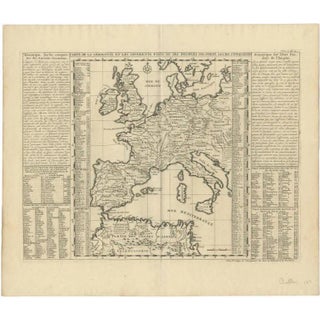 Antique Map of Europe Stretching from Northern Africa to the Baltic Sea, 1719 For Sale