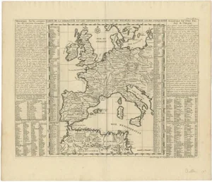 Antique Map of Europe Stretching from Northern Africa to the Baltic Sea, 1719