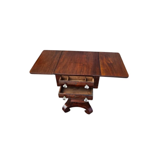 1840 American Mahogany Empire Drop Leave Side Table. For Sale - Image 14 of 17