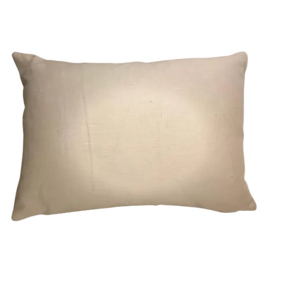Ox Bow Decor Two Rows of Gentlemen Linen Pillow For Sale - Image 4 of 5