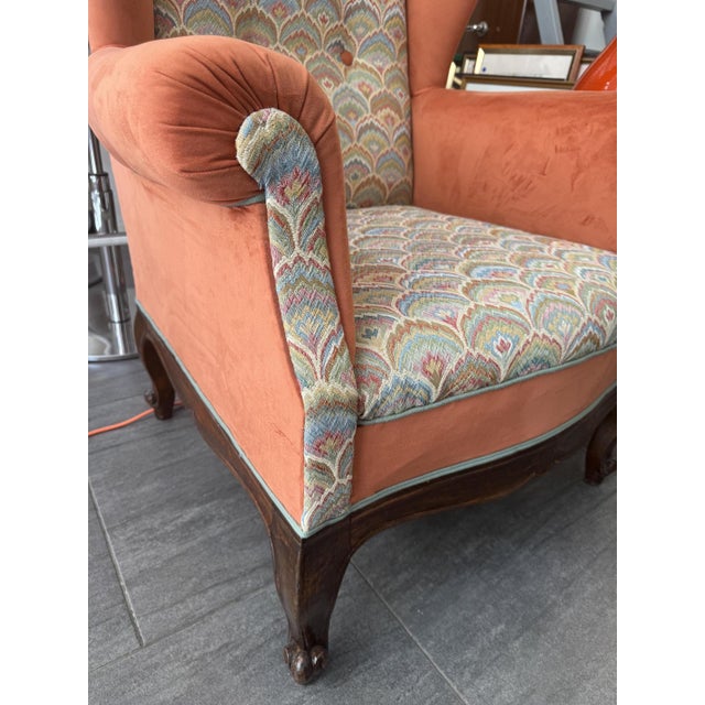 Vintage wingback chair, late 19th century.