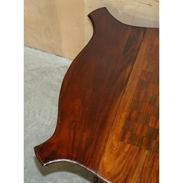Chippendale Style Claw & Ball Feet Extending Chess Board Table, 1920s For Sale - Image 11 of 18