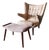 1950s Hans J. Wegner Papa Bear Ap19 Chair and Ottoman Teak and Boucle For Sale