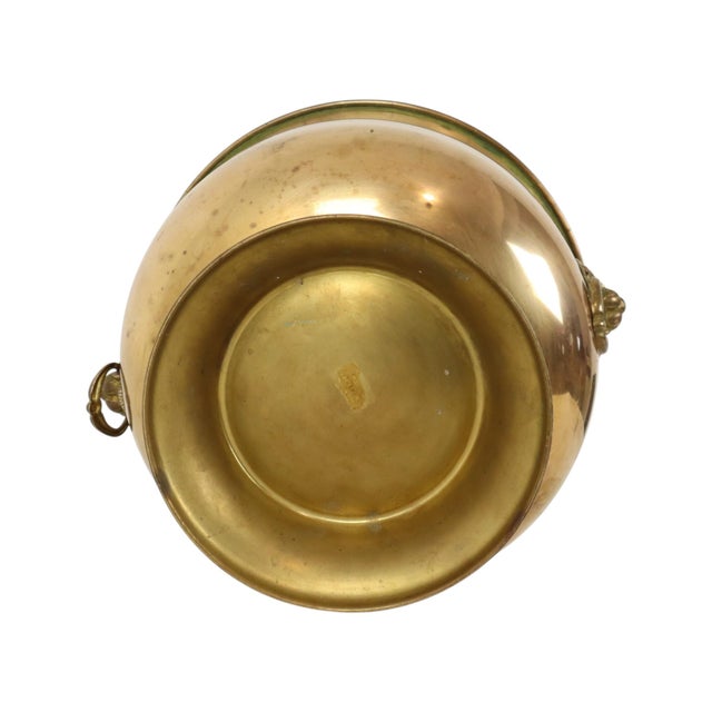 Early 20th Century Antique Brass Jardinière with Lion Heads For Sale - Image 14 of 16