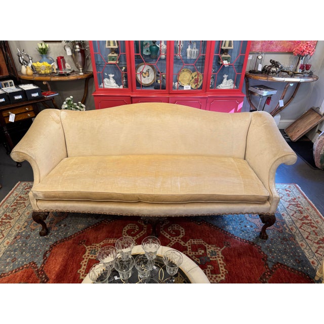 19th Century White Camelback Settee For Sale - Image 4 of 12