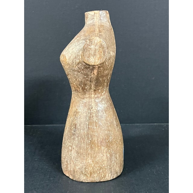 Late 20th Century Late 20th Century Carved Wooden Female Torso Sculpture For Sale - Image 5 of 7