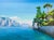 This oil painting captures the serene beauty of Lake Garda, showcasing a vibrant landscape where lush greenery contrasts...