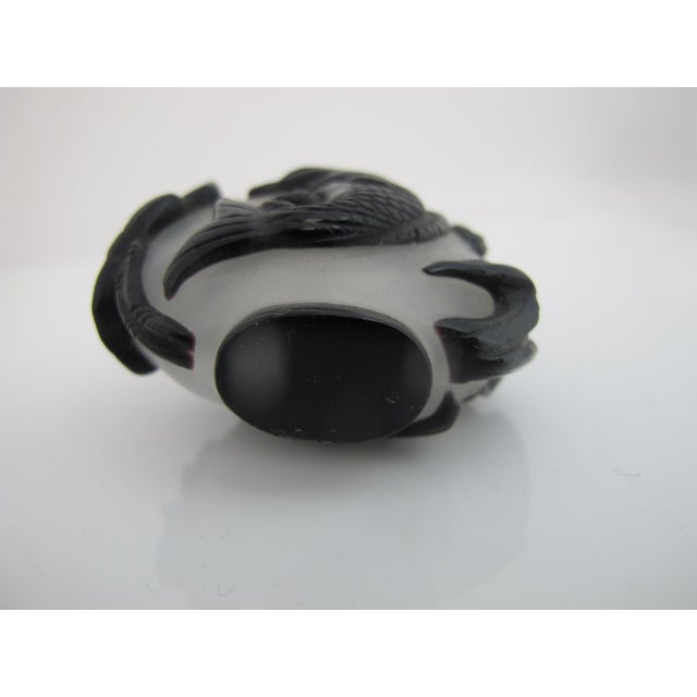 Chinese Carved Glass Koi Fish Overlay Snuff Bottle With Red Stopper For Sale In Portland, OR - Image 6 of 8