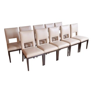 Set of 10 - Christian Liaigre Style Leather Chairs For Sale