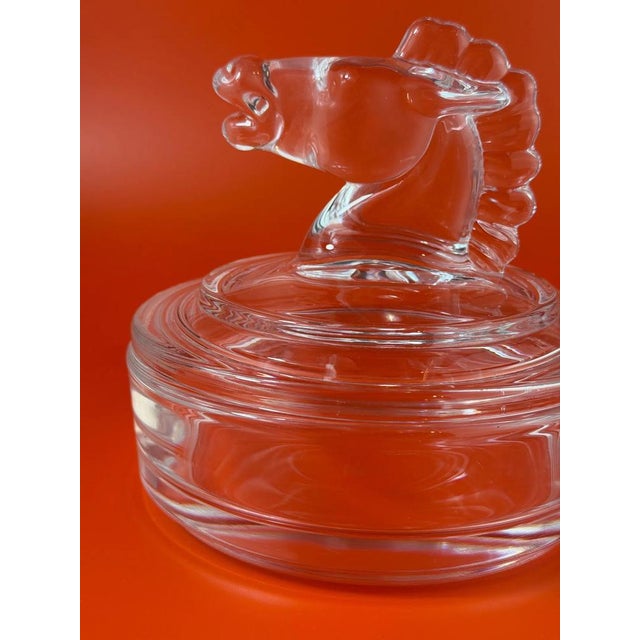 1970s French Crystal Box with Horse Finial from Sèvres, 1980s For Sale - Image 5 of 10