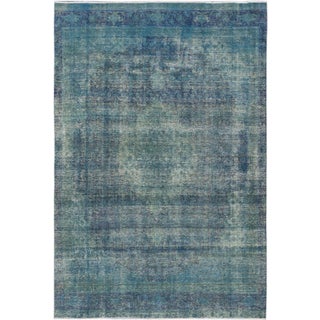 8'7" X 12'5 Blue Turkish Overdyed Rug For Sale