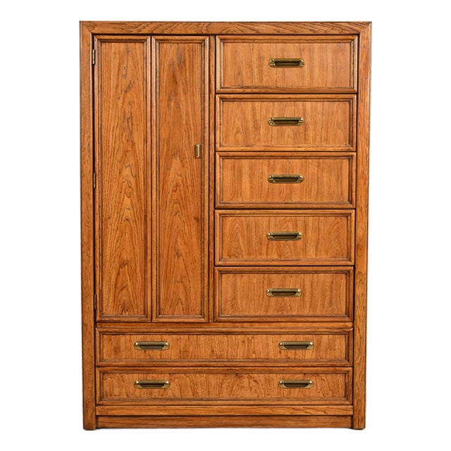 Thomasville Mid-Century Modern Campaign Walnut Gentleman's Chest, Circa 1970s For Sale