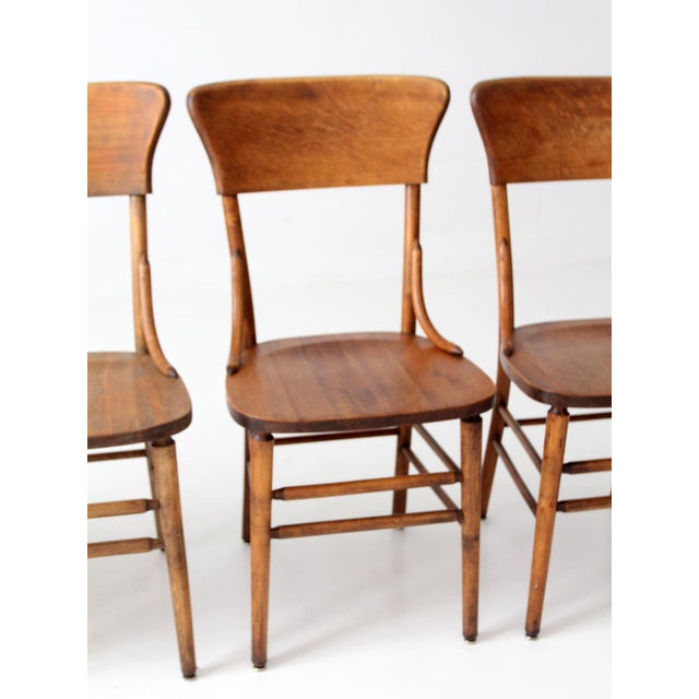 Antique Crocker Bentwood Dining Chairs Set 4 For Sale - Image 13 of 16