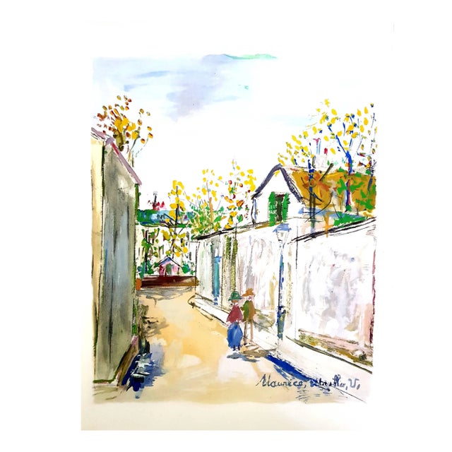 Maurice Utrillo - Inspired Village of Montmartre - Pochoir 1950 For Sale - Image 6 of 6