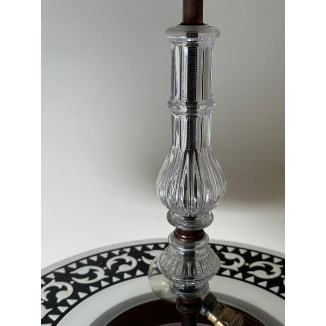 Art Nouveau UFO Pendant Lamp in Copper and Glass attributed to Ezan, 1930s For Sale - Image 10 of 14