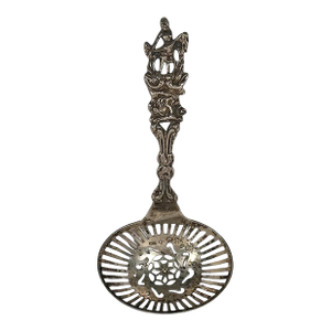 Antique Dutch .833 Silver Sifter Spoon
