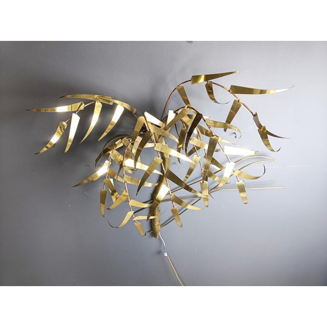 Metal Palm Tree Wall Light from Daniel dHaeseleer, 1970s For Sale - Image 7 of 13