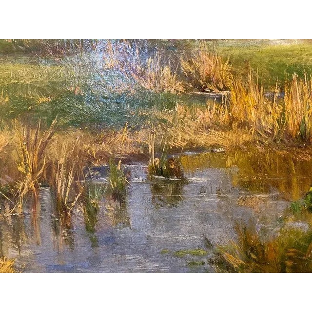 Early 20th Century Olive Parker Black Signed Oil on Canvas Autumn Landscape Giltwood Gold Frame For Sale - Image 5 of 13