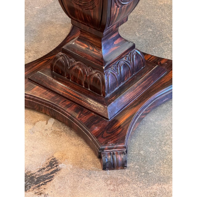 1920s Faux Rosewood Pedestal Table With Marble Top For Sale - Image 6 of 10