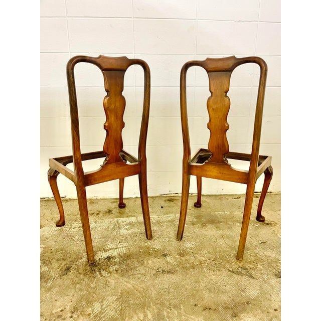 Queen Anne Early 20th Century Queen Anne Style Butler Wood Side Chairs — Set of 2 For Sale - Image 3 of 10
