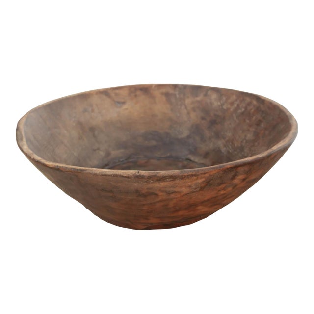 Antique Country Style Wooden Fruit Bowl For Sale