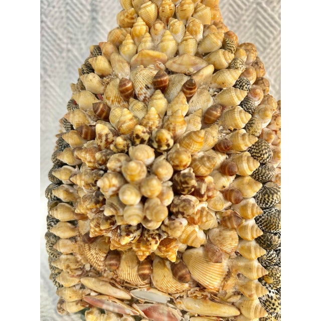 “Vintage Mid-Century Shell-Encrusted Decanter or Memory Bottle – Folk Art Coastal Grotto Shellwork.” For Sale In New Orleans - Image 6 of 12