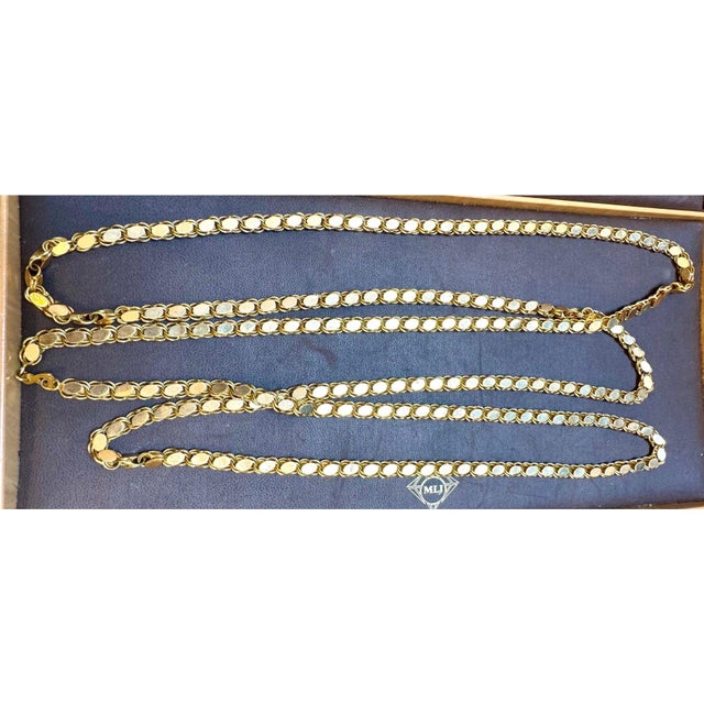 18 Karat Yellow Gold Handmade Chain 76 Inch Unique Opera Length For Sale - Image 13 of 15