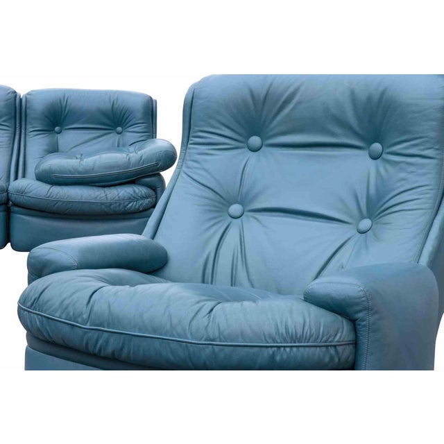 1970s Sofa, Armchair and Pouf by Michele Cadestin for Airbone, France, 1970s, Set of 3 For Sale - Image 5 of 6