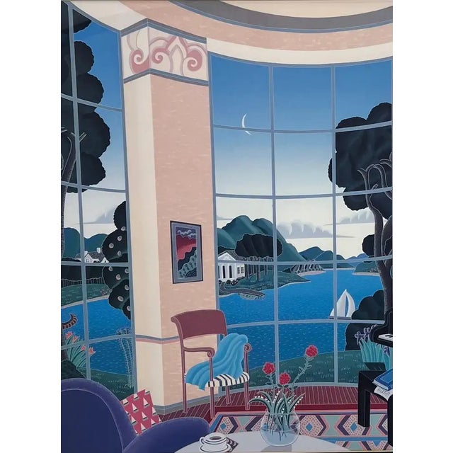 Thomas McKnight Yellow Music Room Lithograph , Framed 1980's For Sale In New York - Image 6 of 7