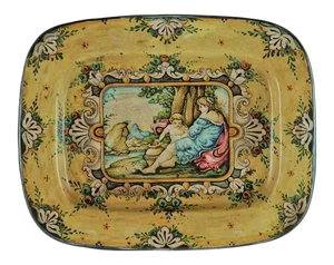 1990s Italian Hand Painted Ceramic Wall Plate