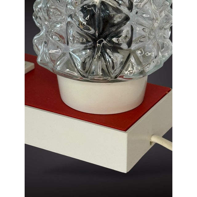 Vintage Table Lamp with Textured Glass Shade from Hawill, 1960s-1970s For Sale - Image 9 of 12